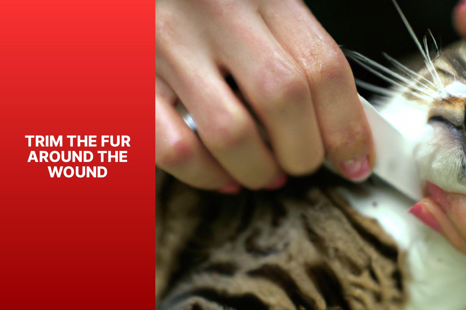 Trim the fur around the wound - how to clean a cat wound 