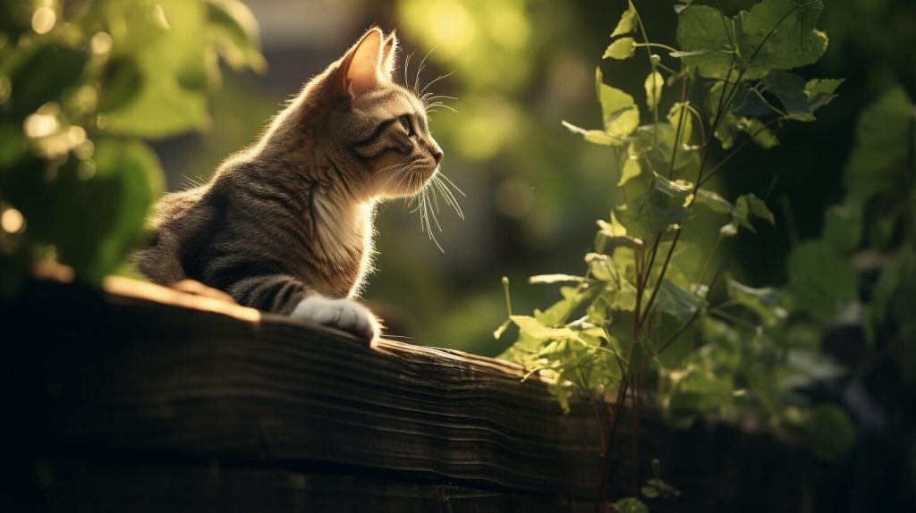 cat balance on a fence